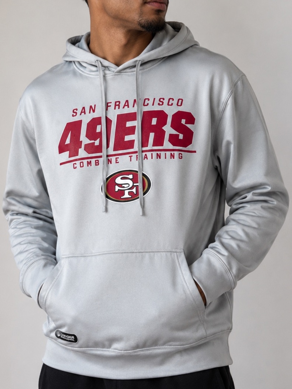 San Francisco 49ers Combine Authentic Hoodie Sweatshirt – Gray Size M